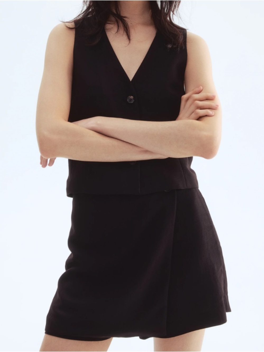 H&M Black Wrap Skort — NWT